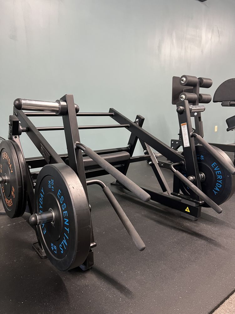 Hammer Strength plate-loaded leg station at Phoenix Fitness gym in Toccoa, GA
