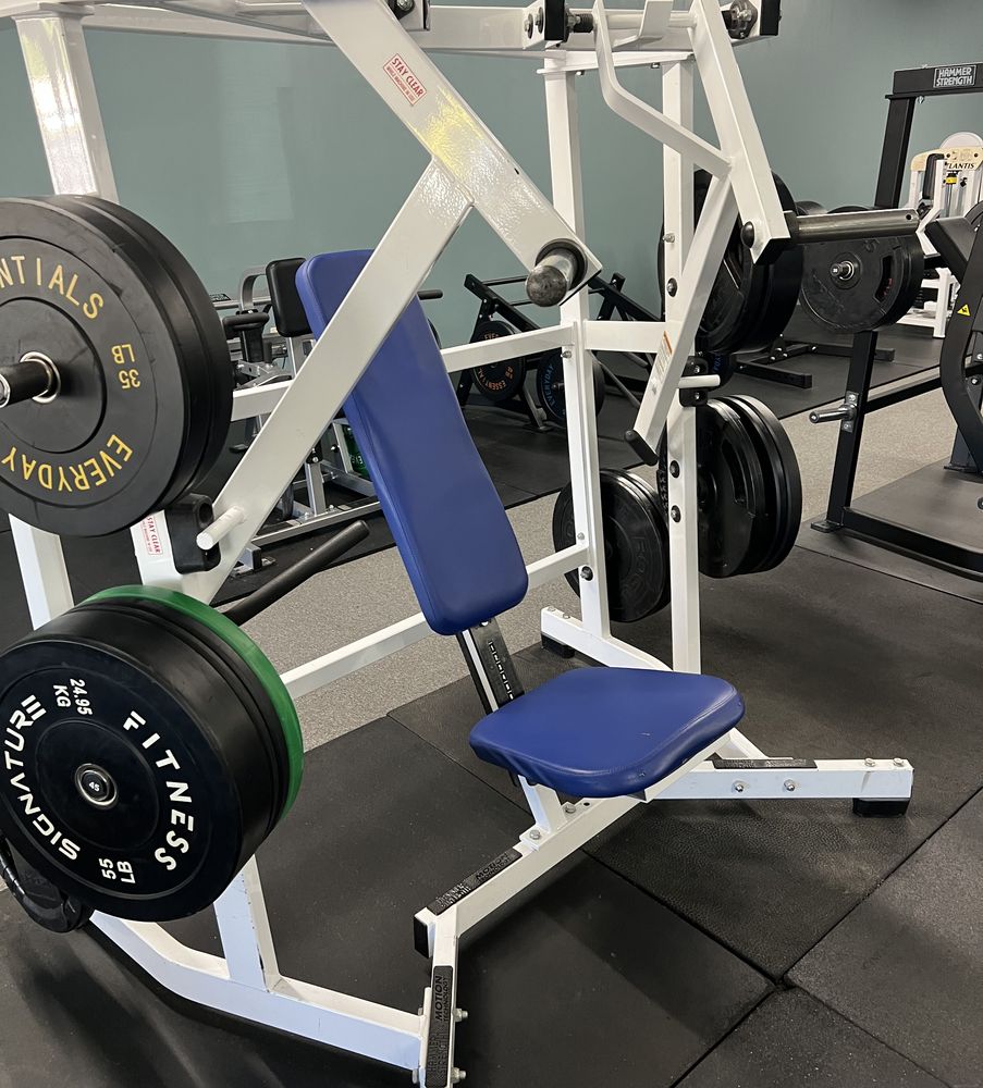 Hammer Strength plate-loaded press at Phoenix Fitness gym in Toccoa, GA
